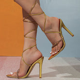 Moment of Luxe Rhinestone Lace-Up Heels Newgew